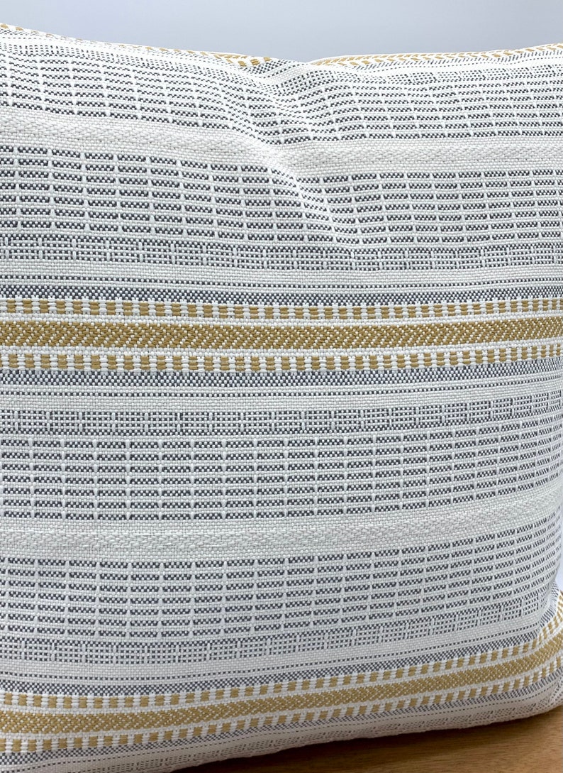 Gray and Canary Yellow Pillow Cover Indoor/outdoor Pillow Etsy