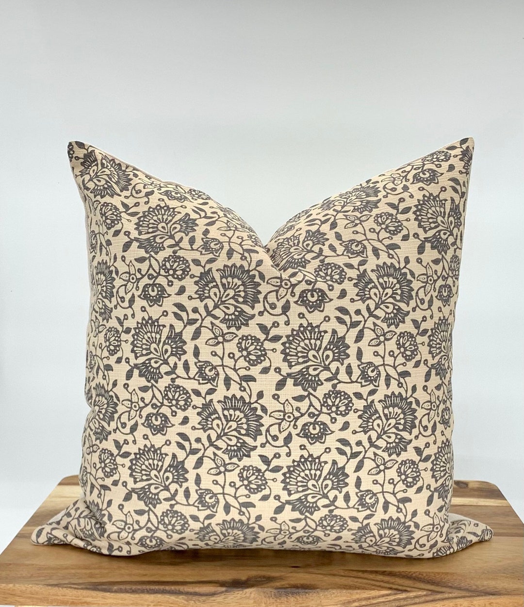 Black Floral Pillow Cover Dark Floral Pillow Cover Neutral Etsy