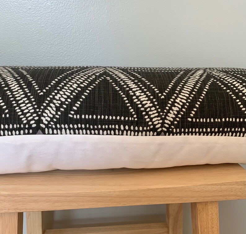 Extra Long Lumbar Pillow Cover 14x36 Lumbar Pillow Black Etsy