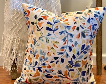 orange floral throw pillows