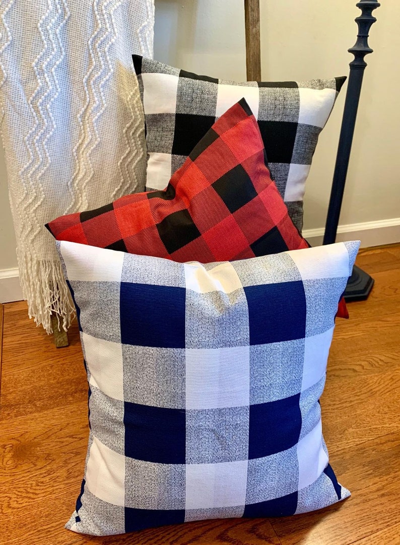 BUFFALO CHECK Farmhouse Pillow Covers Throw Pillow Cover Etsy