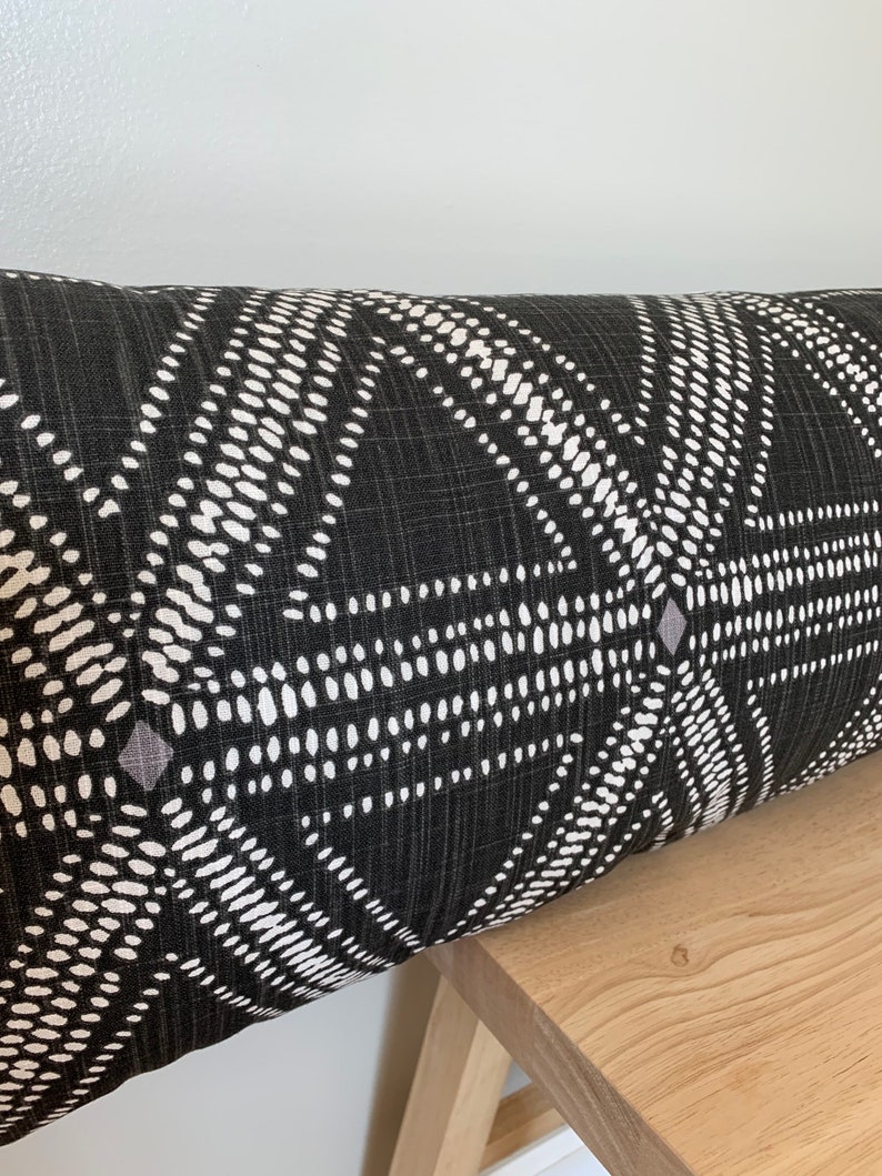 Extra Long Lumbar Pillow Cover 14x36 Lumbar Pillow Black Etsy