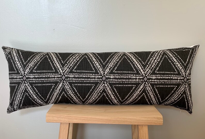 Extra Long Lumbar Pillow Cover 14x36 Lumbar Pillow Black Etsy