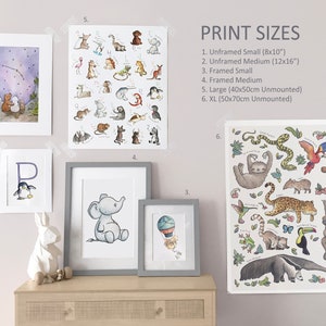 Jungle Animals Nursery Wall Art Print / Amazon Rainforest Poster / Kids ...