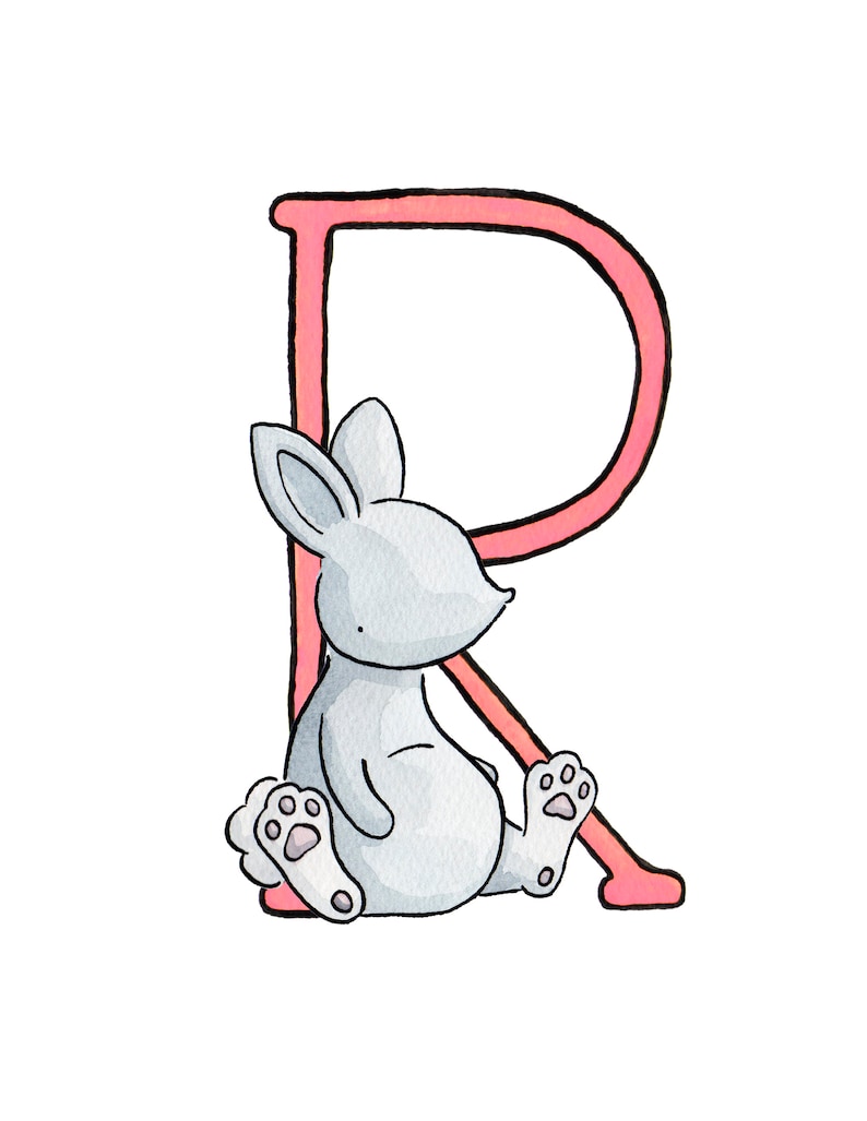 R is for Rabbit Alphabet Nursery Art 8x10 Mounted - Etsy UK