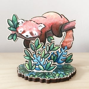 Red Panda Shelfie Friend | Nursery Shelf Decor | Desk Companion | Wooden Ornament