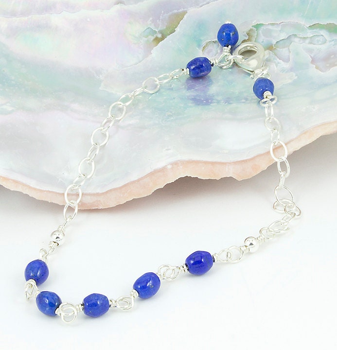 Lapis Cone Bracelet