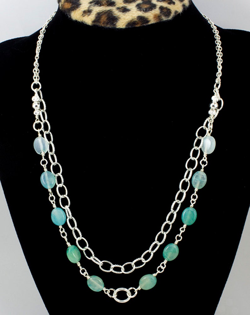 Double Strand Necklace Modern Jewelry Beaded Necklace Chain - Etsy