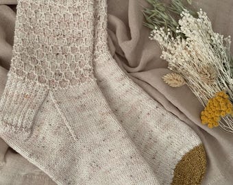 Knitting Pattern - Frothy Coffee Socks: Cuff Down Knit Sock (PDF Pattern)