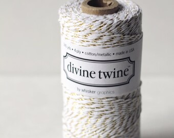 Limited edition - Gold & White - 240 Yards - Cotton Bakers Twine - Divine Twine