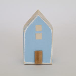 Decorative Hand Painted Rustic Wooden House -  Nautical Blue - Small - FREE GIFT