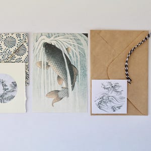 Japanese Themed Stationery Set Including Postcard & Gift Card with Envelopes, Sticker and Gift Tag or Bookmark - FREE GIFT