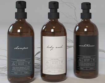 Amber or Clear Glass Soap Refillable Bottle | Hand Soap, Body Wash, Shampoo, Conditioner, 500ml 16oz