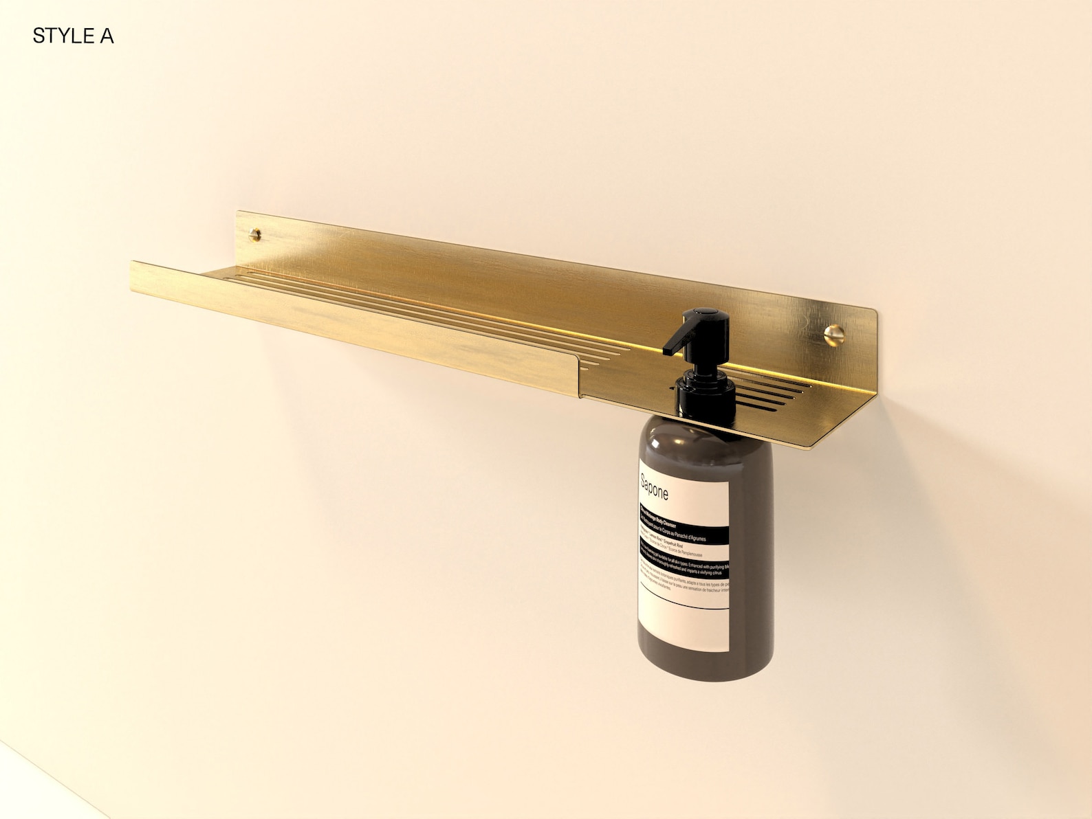 Brass Luxury Soap Dispenser Holder, Modern Metal Bathroom Shower