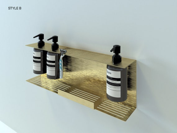 Brass Luxury Soap Dispenser Holder, Modern Metal Bathroom Shower Hardware