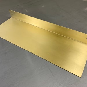 Metal Wall Shelf, Black, White, or Brass Finish Solid Brass