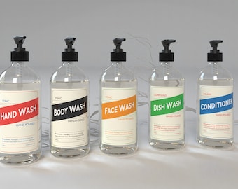Refillable Soap Dispenser: Vintage Style Glass or Plastic Bottle (500ml/16oz)