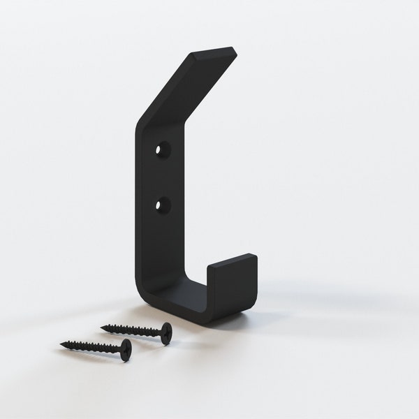 Matte Black Steel Wall Hook: Farmhouse Coat & Towel Hook