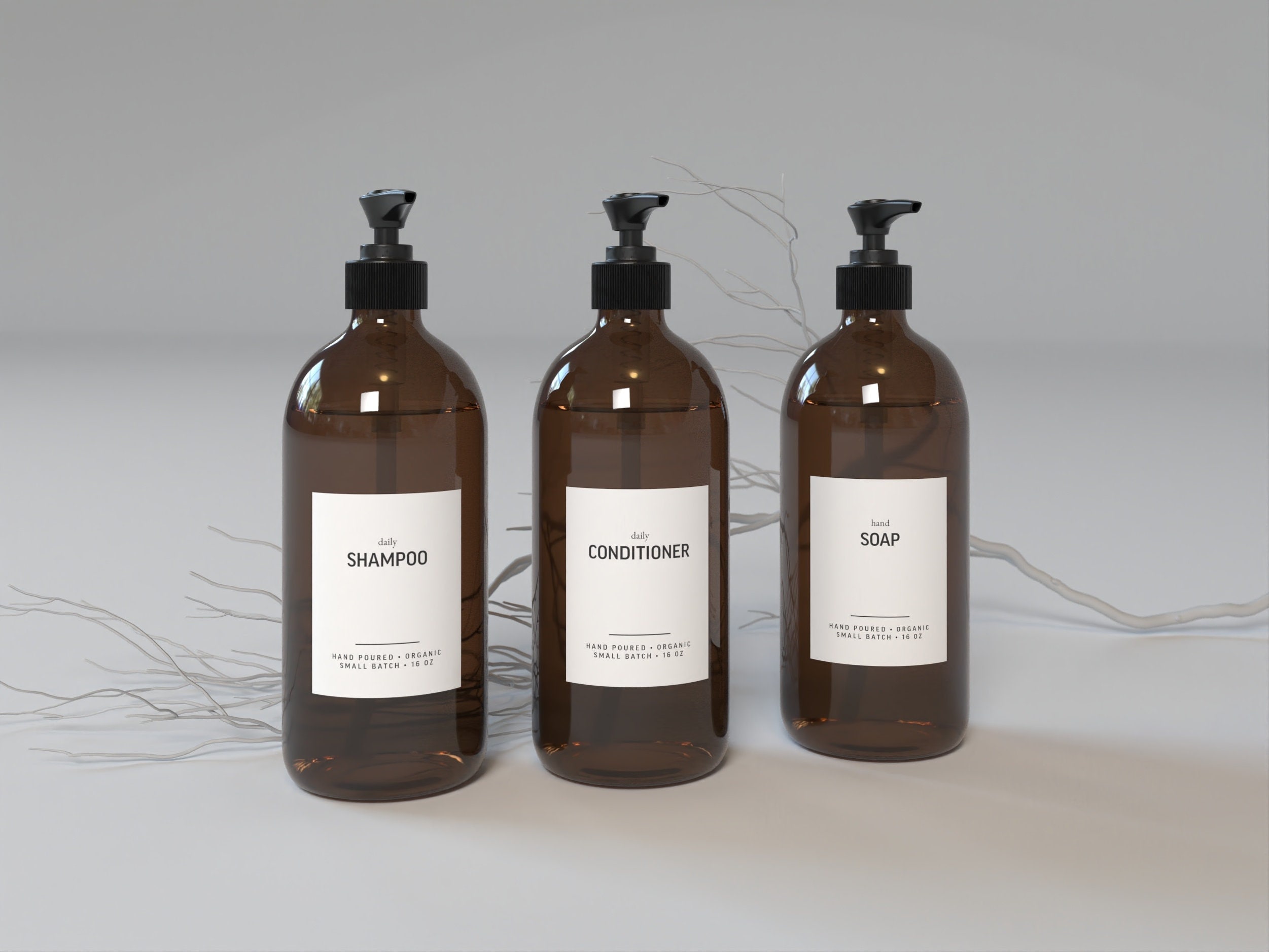 Clear or Amber Plastic Refillable Soap Bottle | Hand Soap, Body Wash, Shampoo, Conditioner, 500ml 16oz