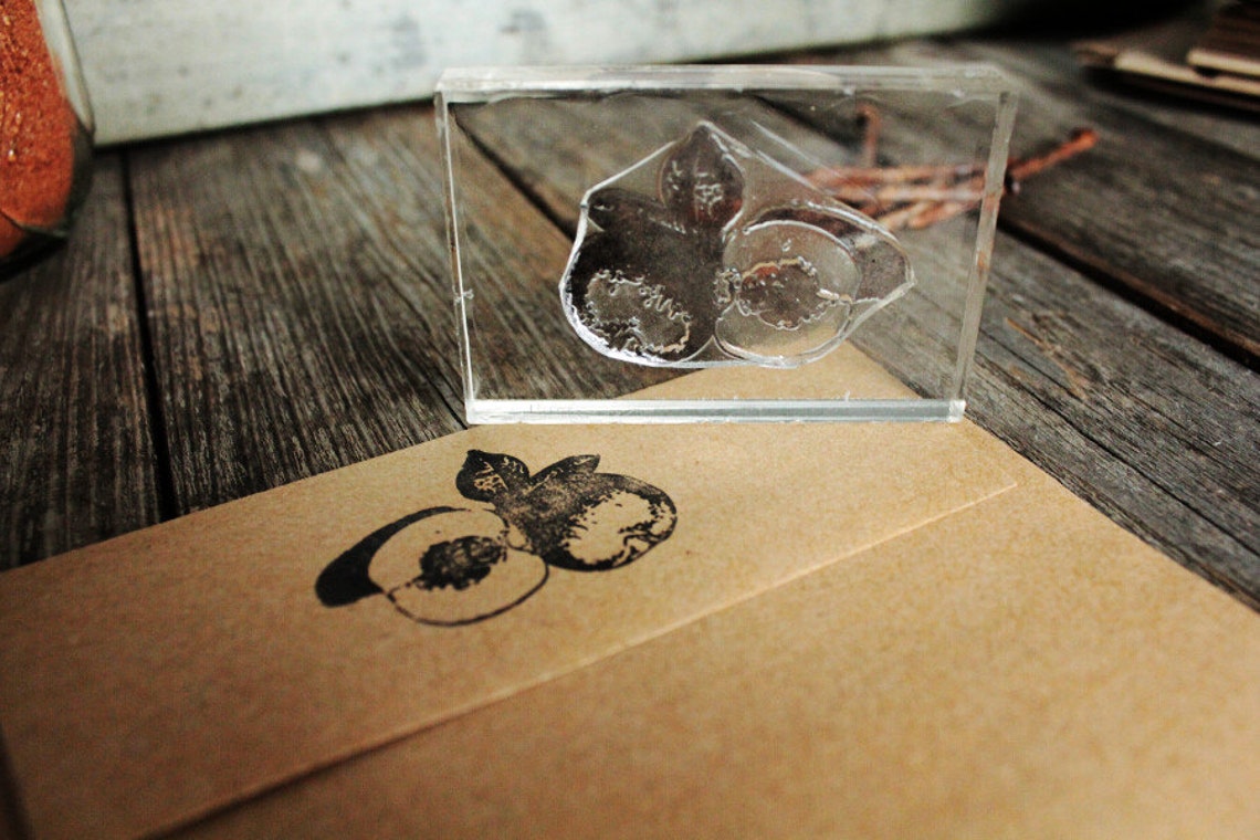 Peach Stamp Just Under 2 x 3 Inches Southern Etsy