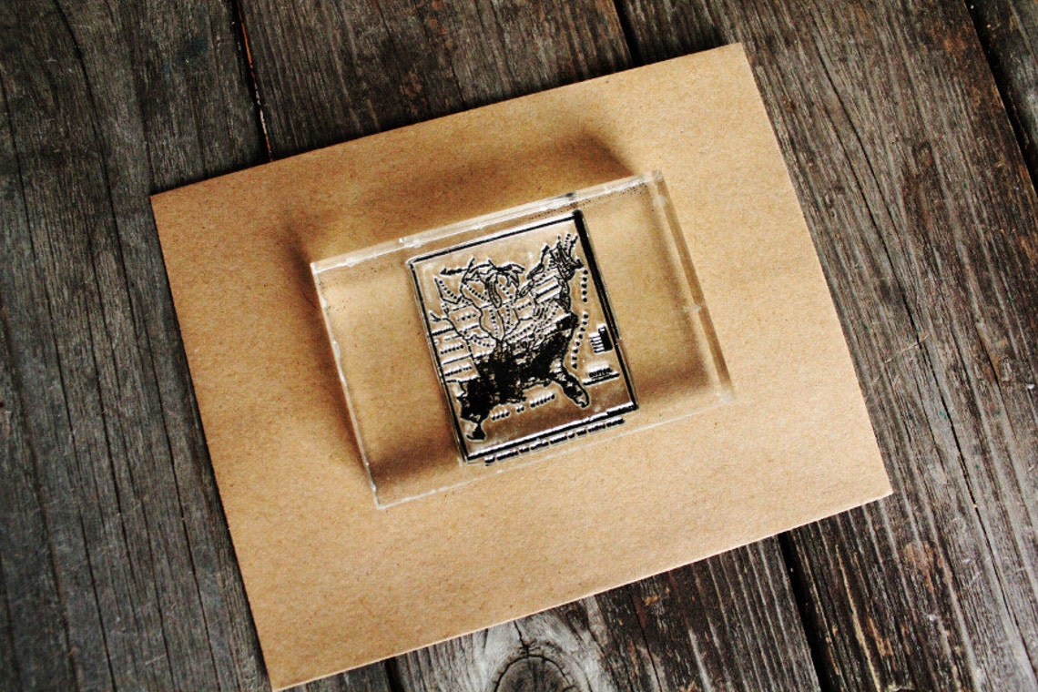 Southern States Map Southern Rubber Stamp Deep South Map Etsy