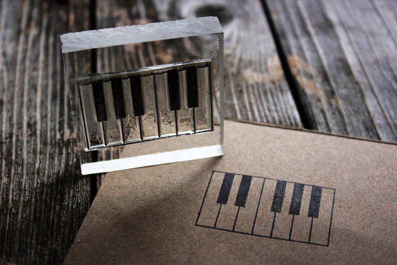 Keyboard Rubber Stamp 2 x 2 Inch Piano Rubber Stamp Etsy