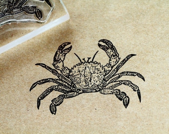 Crab Rubber Stamp 2" x 3" - Crab Stamp - Ocean Stamp