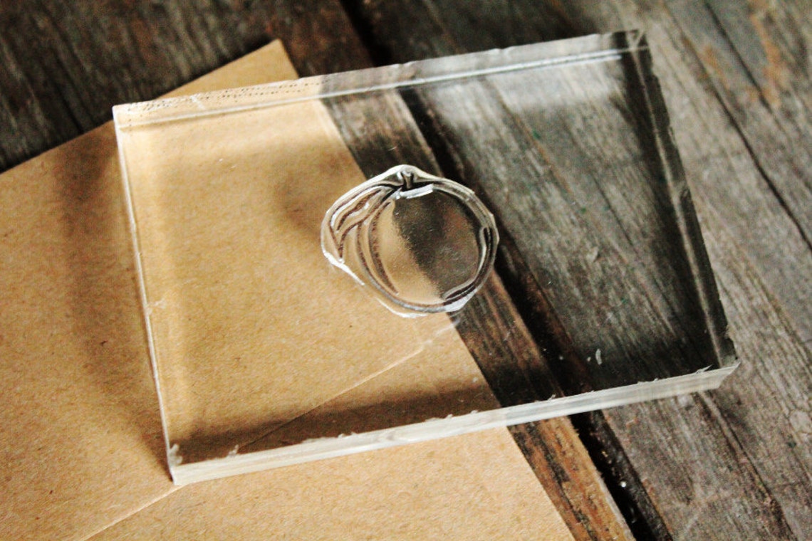 Peach Stamp 1x1 Southern Rubber Stamp Etsy