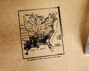 Southern States Map - Southern Rubber Stamp - Deep South Map Rubber Stamp
