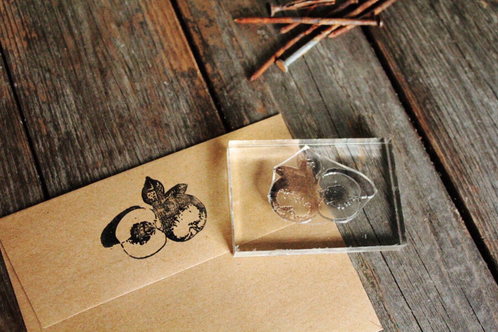 Peach Stamp Just Under 2 x 3 Inches Southern Etsy