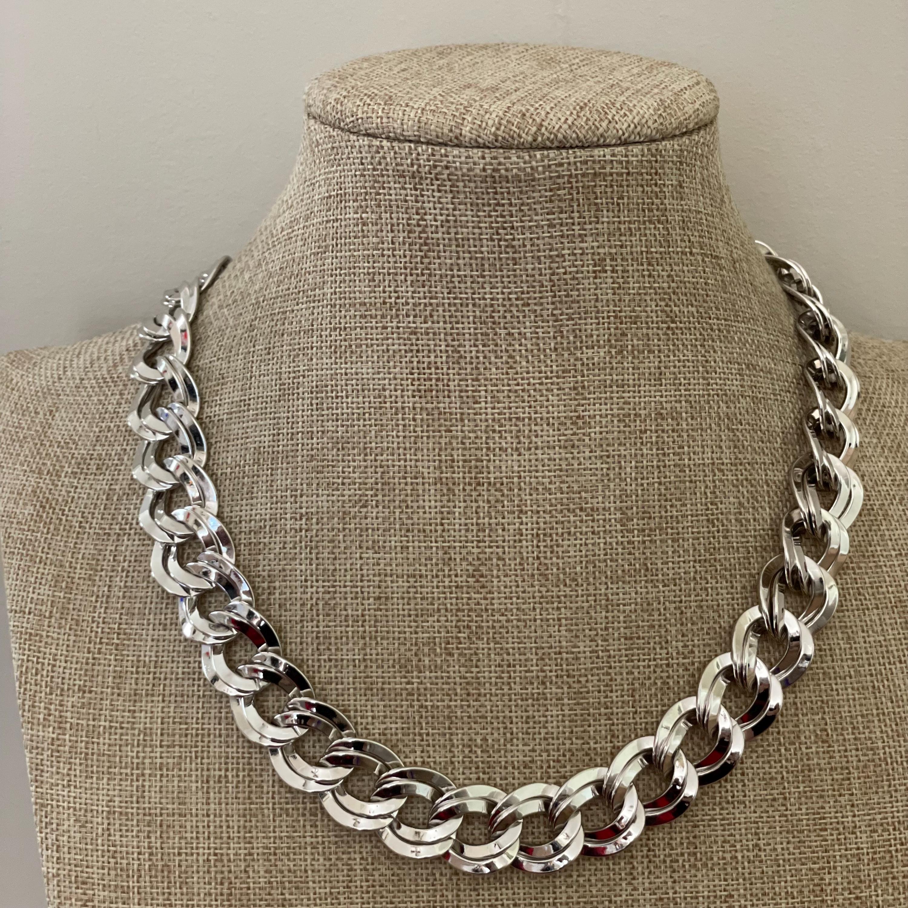 Monet double link silver necklace - Etsy 日本