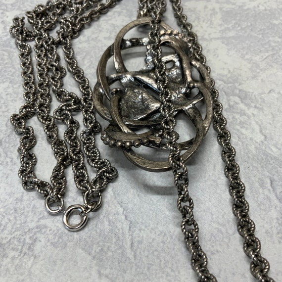Signed NAPIER antique silver woven celtic knot pe… - image 4