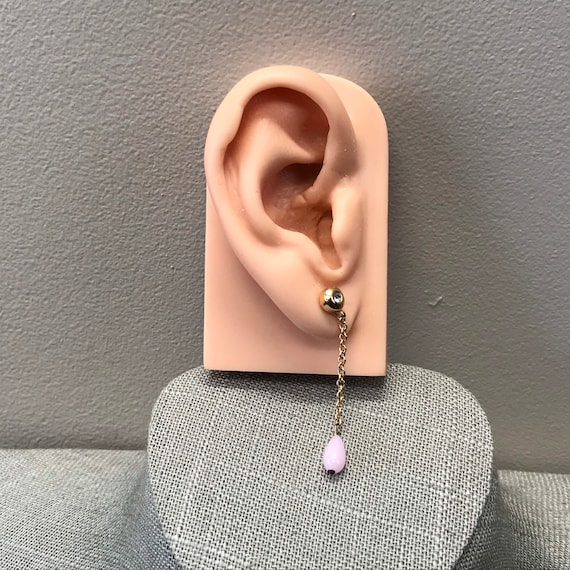 Delicate Avon pink dangle tear drop earrings