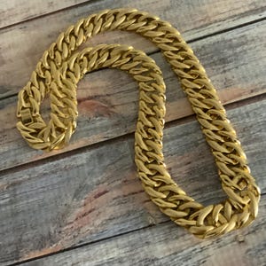 Vintage 80s textured woven curb chain  collar necklace