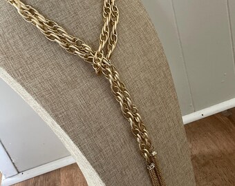 ヴィンテージゴールドトーン＆パールのラリアットネックレス - Etsy 日本