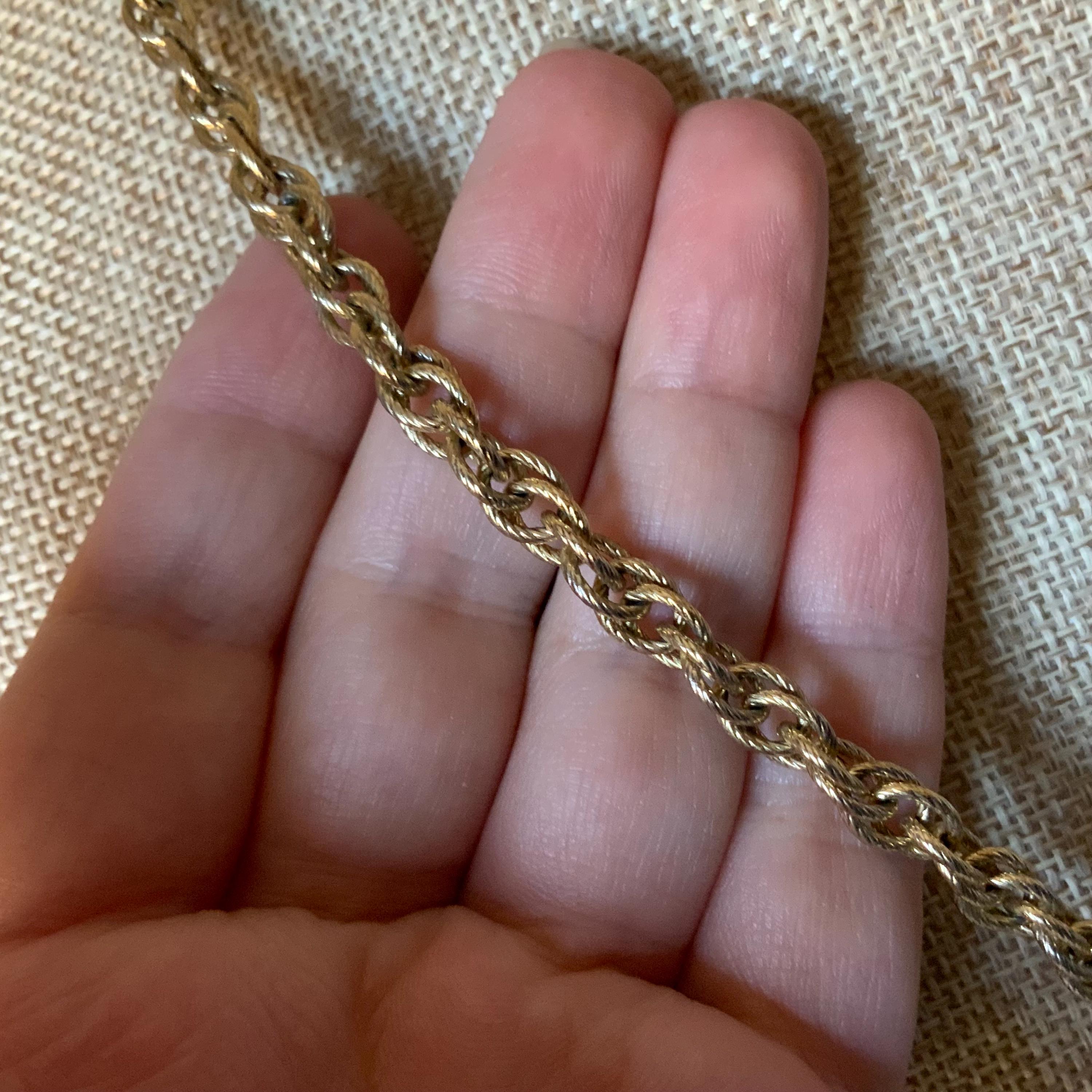 Vintage 60s Signed Whiting and Davis Textured Rope Chain Necklace