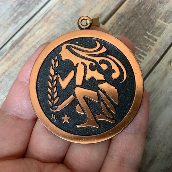 Vintage solid copper Coppercaft wheat farmer woma… - image 3