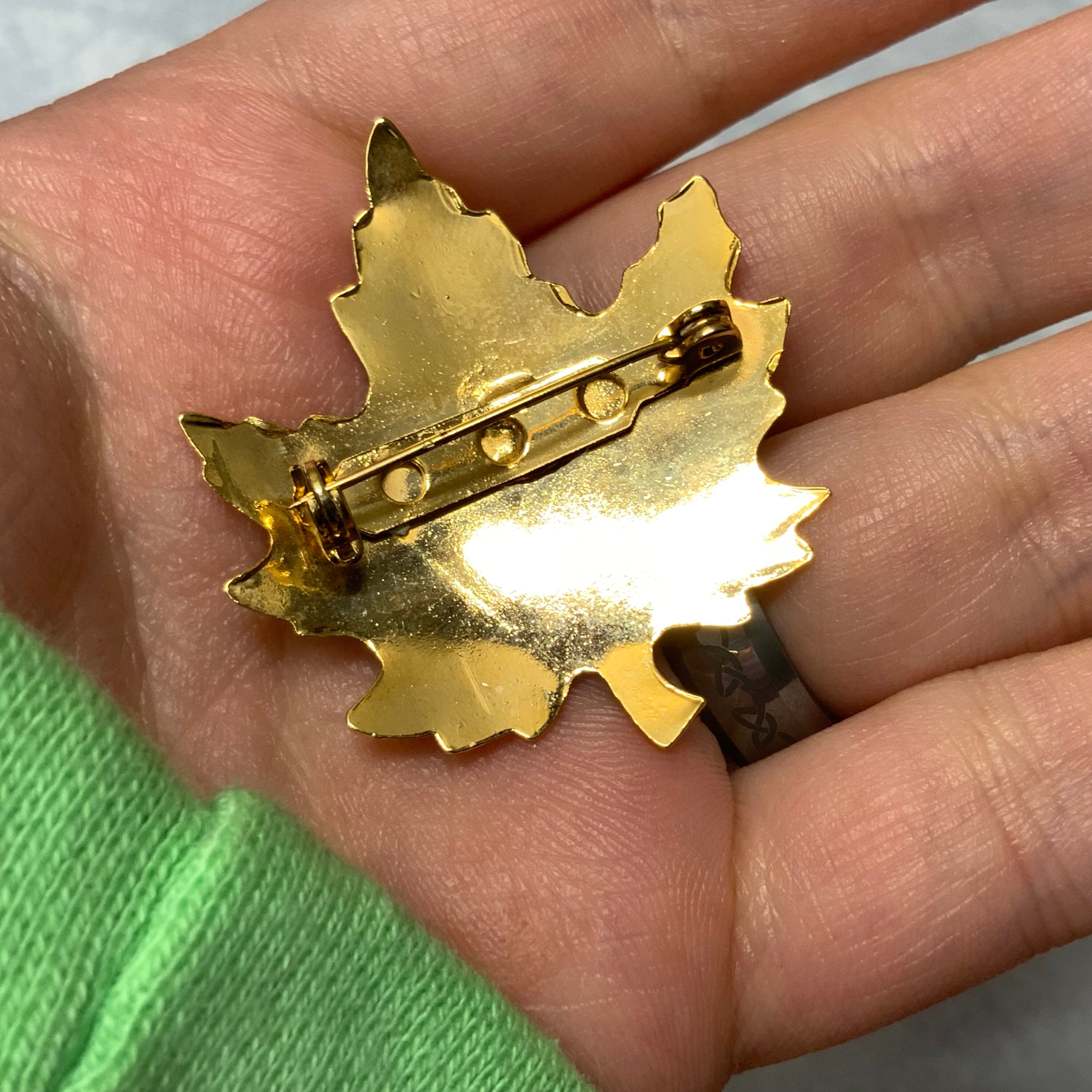 Vintage 80s Coin Brooch Gold Tone Matte European Roman