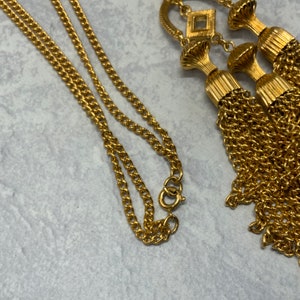 Crown Trifari 1960s Gold Tone Chain Tassel Statement Necklace - Etsy