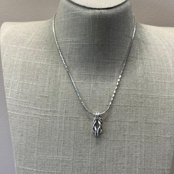 Silver tone napier knot pendant necklace - image 2