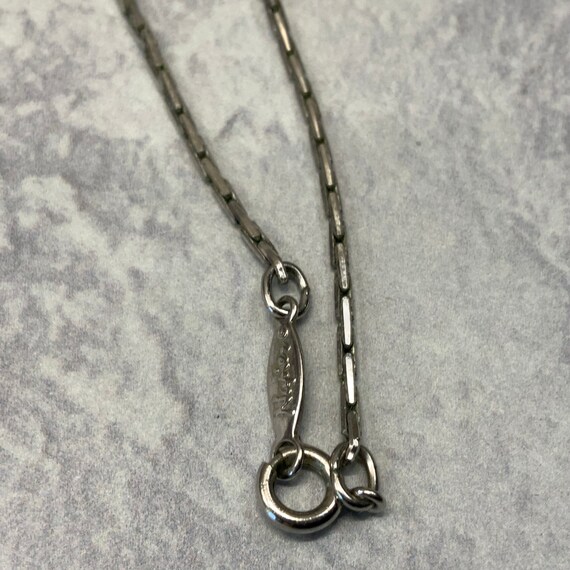 Silver tone napier knot pendant necklace - image 4