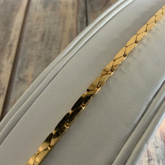 Vintage simple gold tone serpentine chain bracele… - image 3