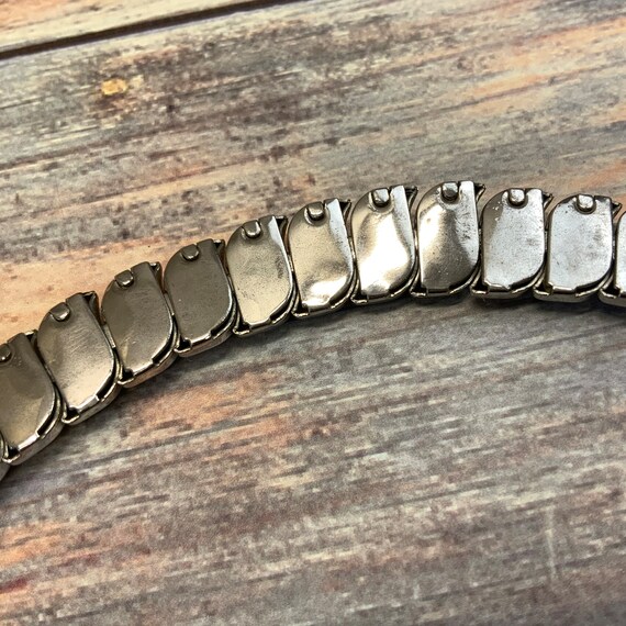 Signed Napier wavy puffy link bracelet in silver … - image 6