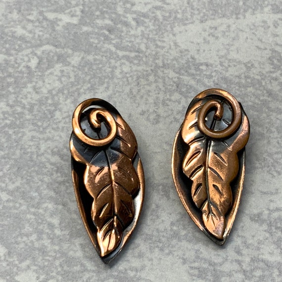 Vintage copper earrings deals