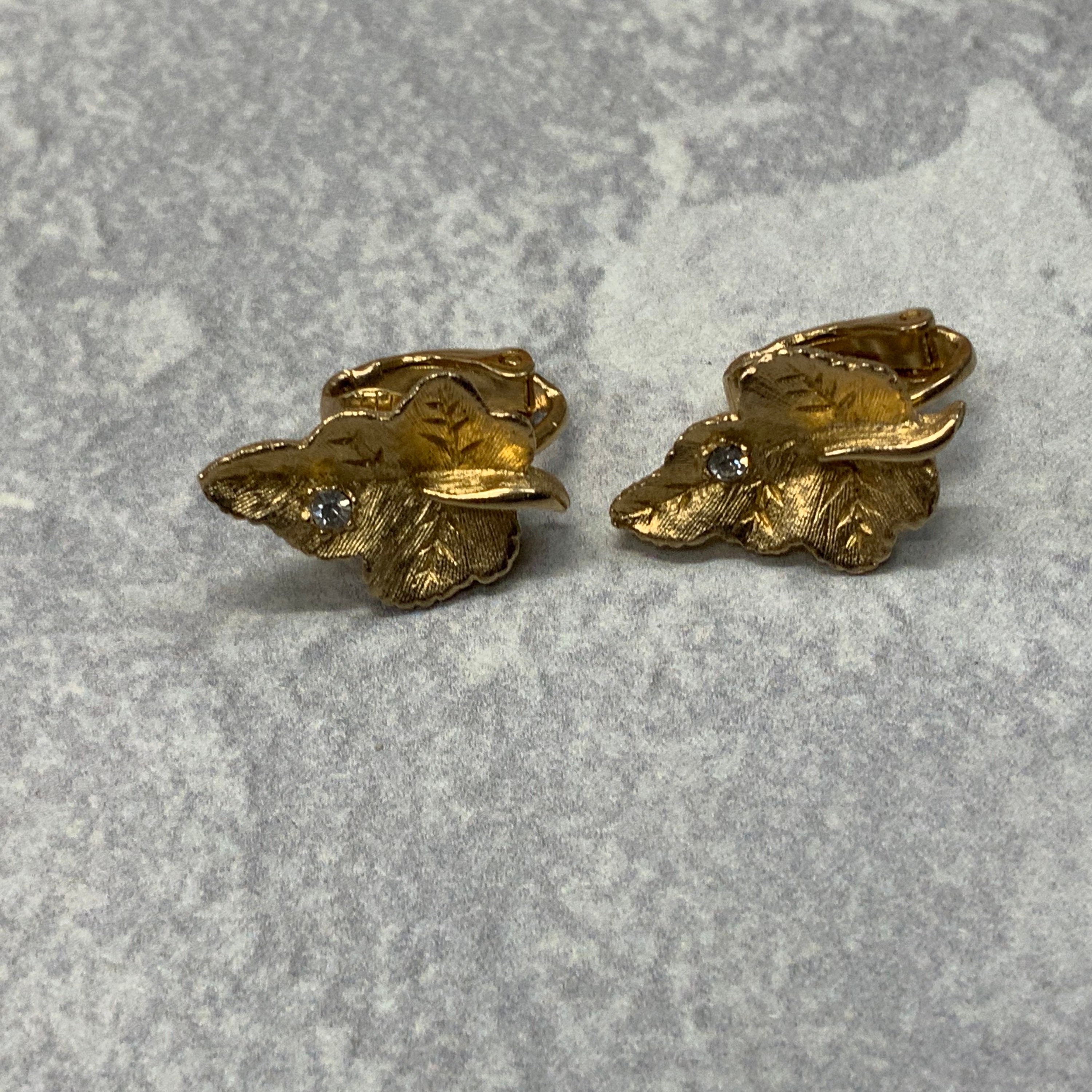 Boucles D'oreilles Pendantes Avon Delicate Leaf Drop - Doré, Métal Blanc Fini Cuivre