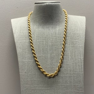 Chunky MONET twisted rope chain necklace in gold tone metal