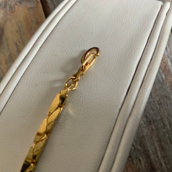 Vintage simple gold tone serpentine chain bracele… - image 4