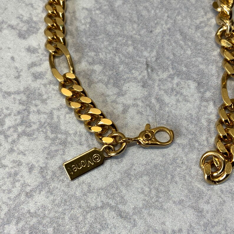 Monet Vintage gold tone figaro chain bracelet