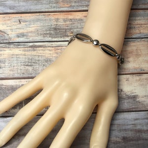 Silver tone Monet oval and circle link bracelet