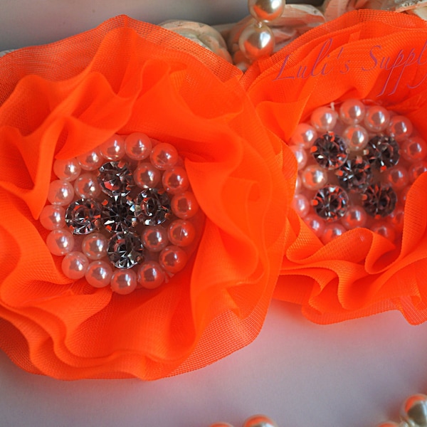 Beaded Fabric Flower Etsy